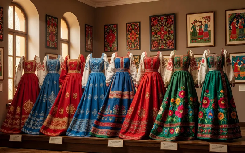 Costume russe traditionnel inspire des croquis de theatre