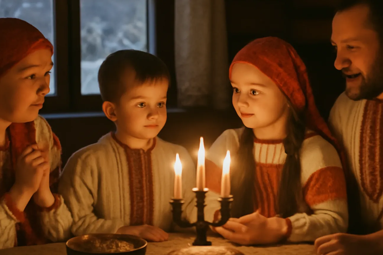 Costumes de fête pour le Noël orthodoxe russe et les traditions des Sviatki