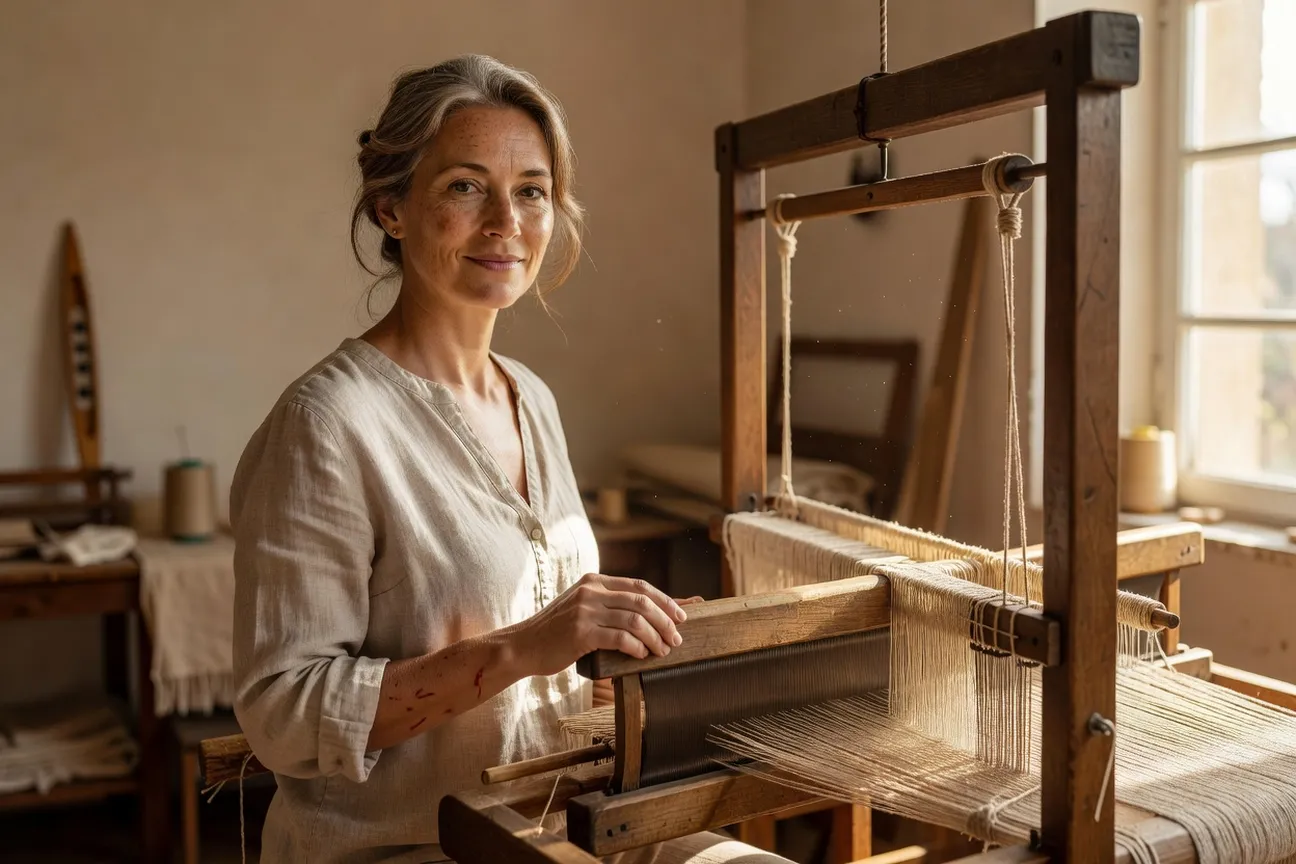 Irina Klimova, tisserande spécialisée dans le lin traditionnel slave