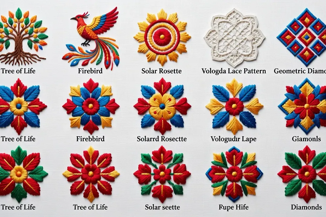 Top 15 motifs de broderie russe : symbolique, couleurs et utilisations 2026