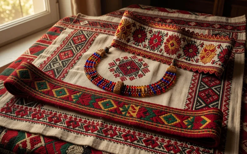 Sarafane russe traditionnel porte par une femme