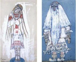 Nikolai Rerikh (Roerich) - Croquis des costumes pour Snegourotchka